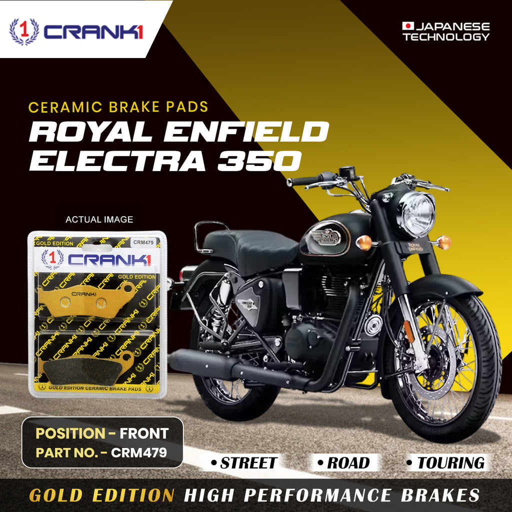 Ceramic Brake Pads For Royal Enfield Electra 350 - Front - CRM479 - 1 Set - CRANK1