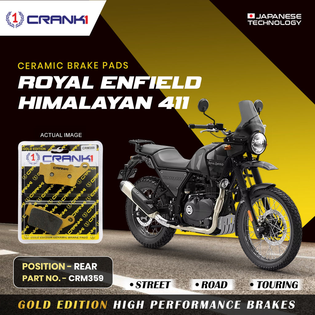 Ceramic Brake Pads For Royal Enfield Himalayan 411 - Rear - CRM359 - 1 Set - CRANK1