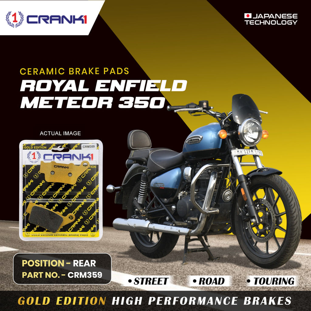 Ceramic Brake Pads For Royal Enfield Meteor 350 - Rear - CRM359 - 1 Set - CRANK1