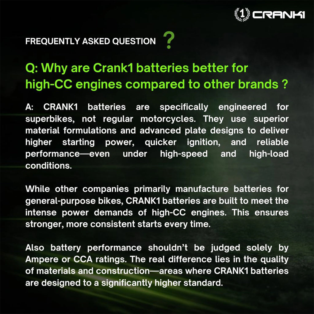 Battery For Benelli TNT 899 - CB14S - Factory Activated - CRANK1