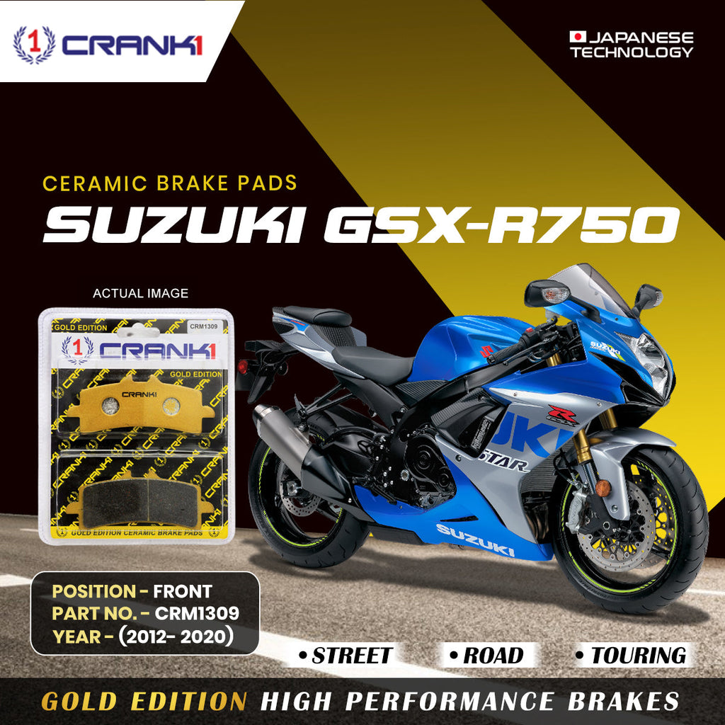 Ceramic Brake Pads For Suzuki GSX-R750 (2012-2020) - Front - CRM1309 - 2 Sets - CRANK1