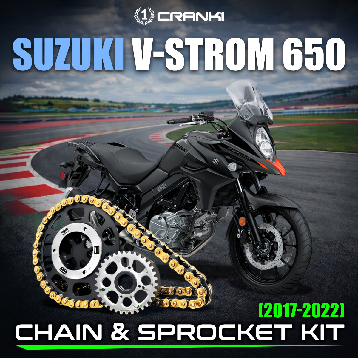 Chain And Sprocket Kit For Suzuki V-Strom 650 (2017-2022) - CRANK1