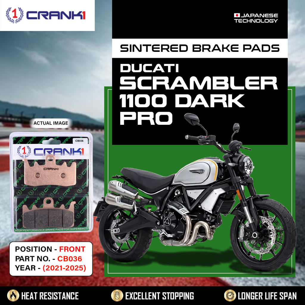 Sintered Brake Pads For Ducati Scrambler 1100 Dark Pro (2021-2025) - Front - CB036 - 2 Sets - CRANK1