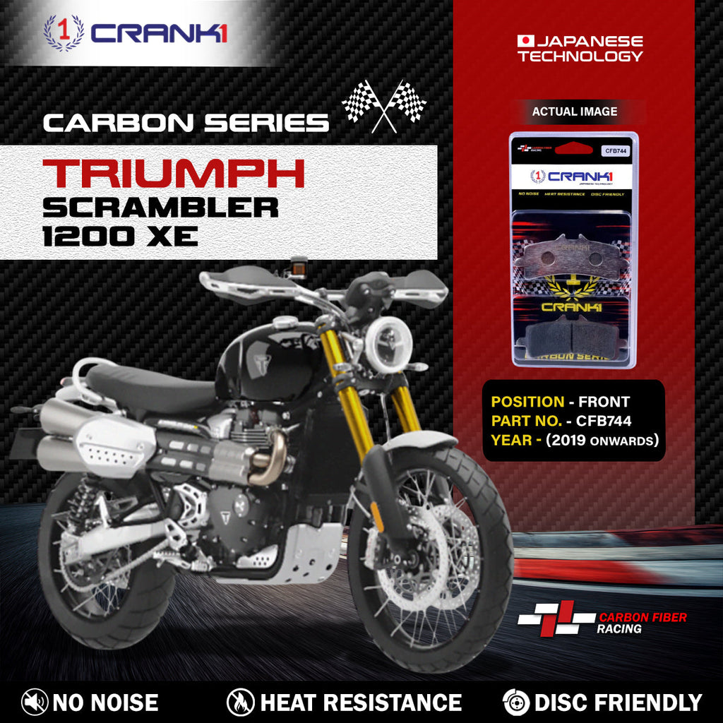 Carbon Brake Pads For Triumph Scrambler 1200 XE (2019 Onwards) - Front - CFB744 - 2 Sets - CRANK1