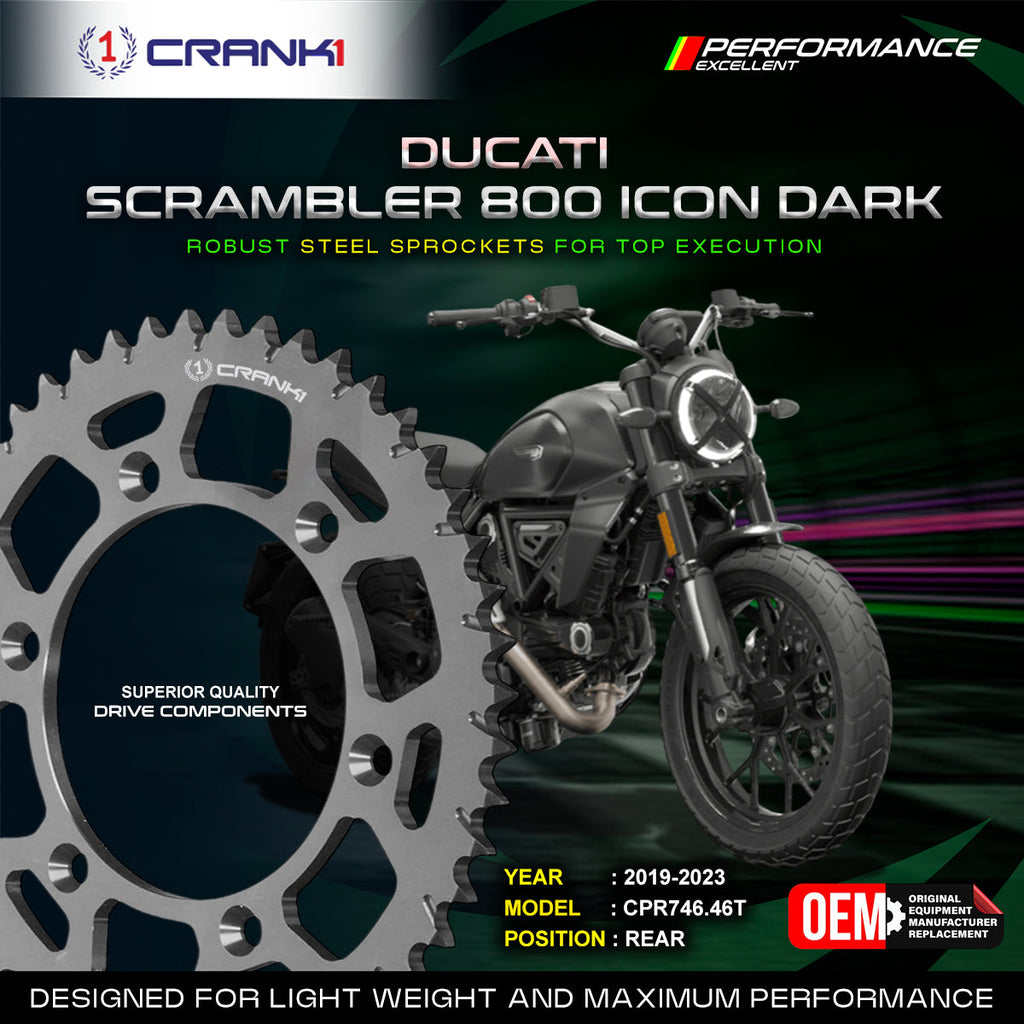 Sprocket For Ducati Scrambler 800 Icon Dark (2019-2023) - Rear - CPR746.46T - CRANK1