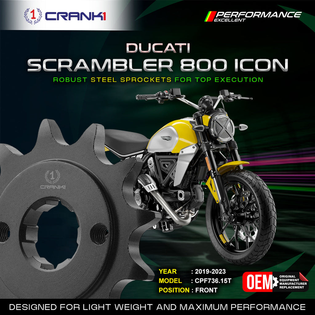 Sprocket For Ducati Scrambler 800 Icon (2019-2023) - Front - CPF736.15T - CRANK1