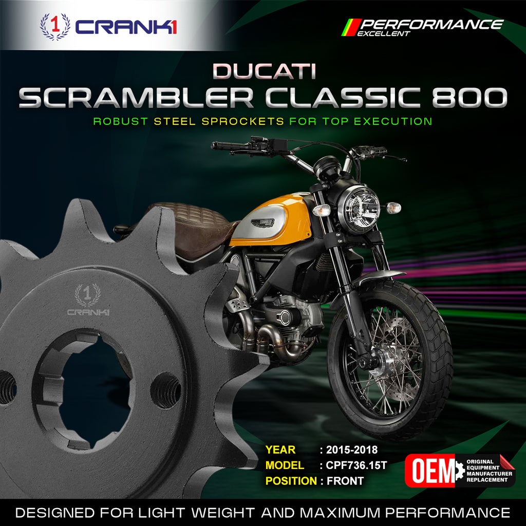 Sprocket For Ducati Scrambler Classic 800 (2015-2018) - Front - CPF736.15T - CRANK1