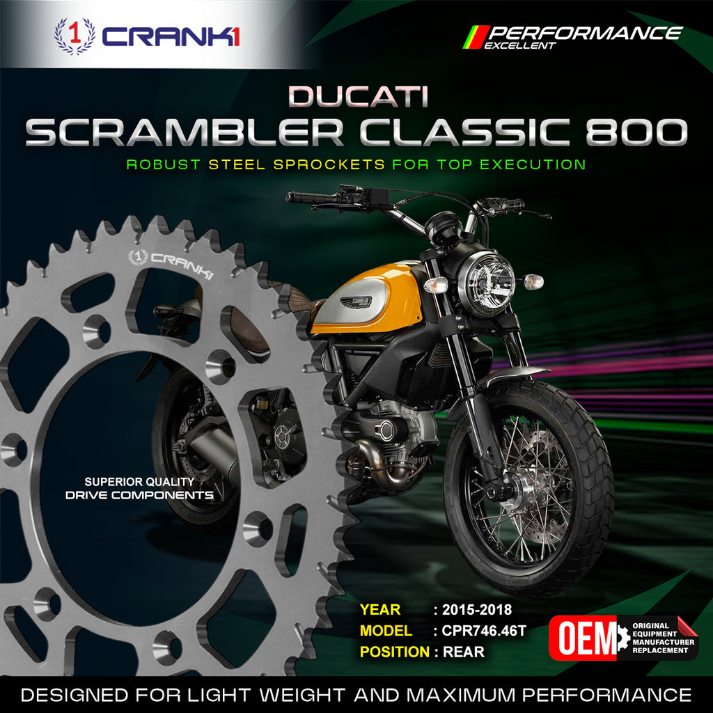 Sprocket For Ducati Scrambler Classic 800 (2015-2018) - Rear - CPR746.46T - CRANK1