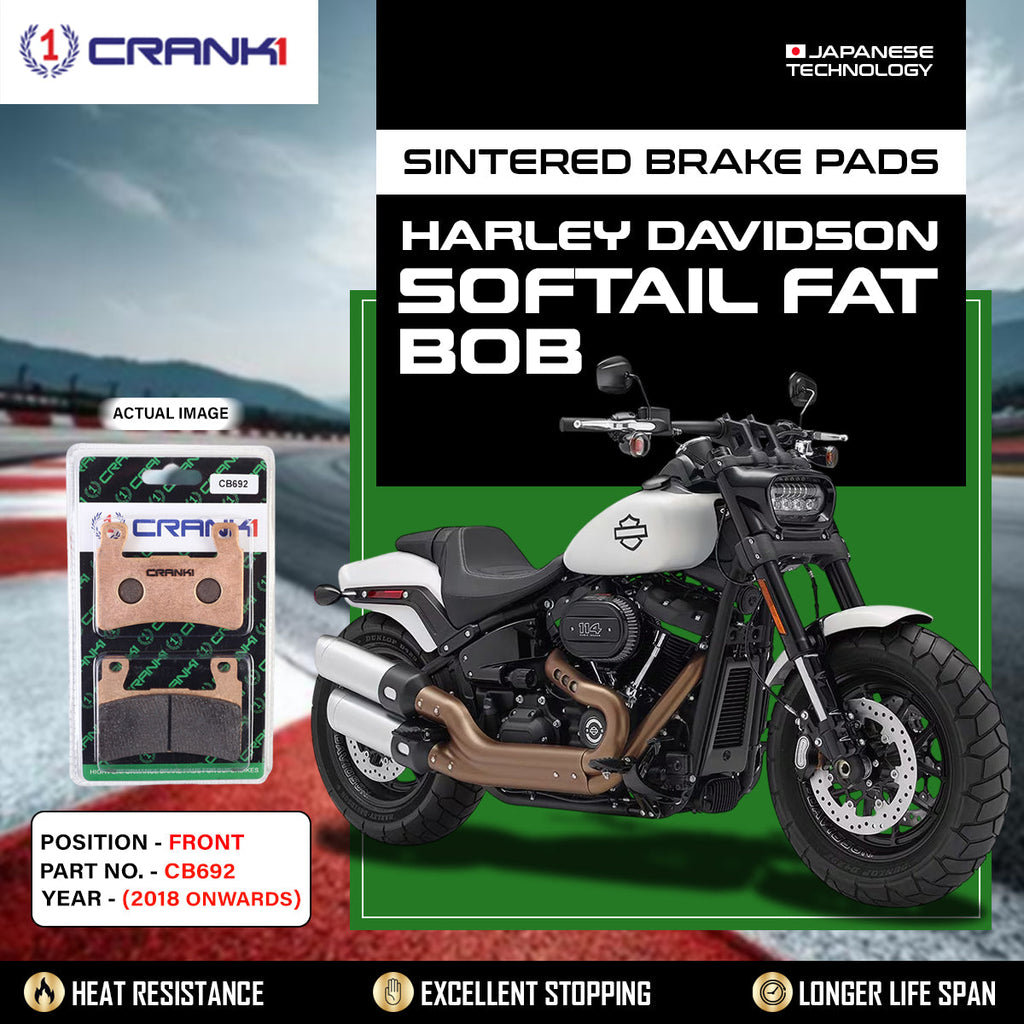 Sintered Brake Pads For Harley Davidson Softail Fat Bob (2018 Onwards) - Front - CB692 - 2 Sets - CRANK1