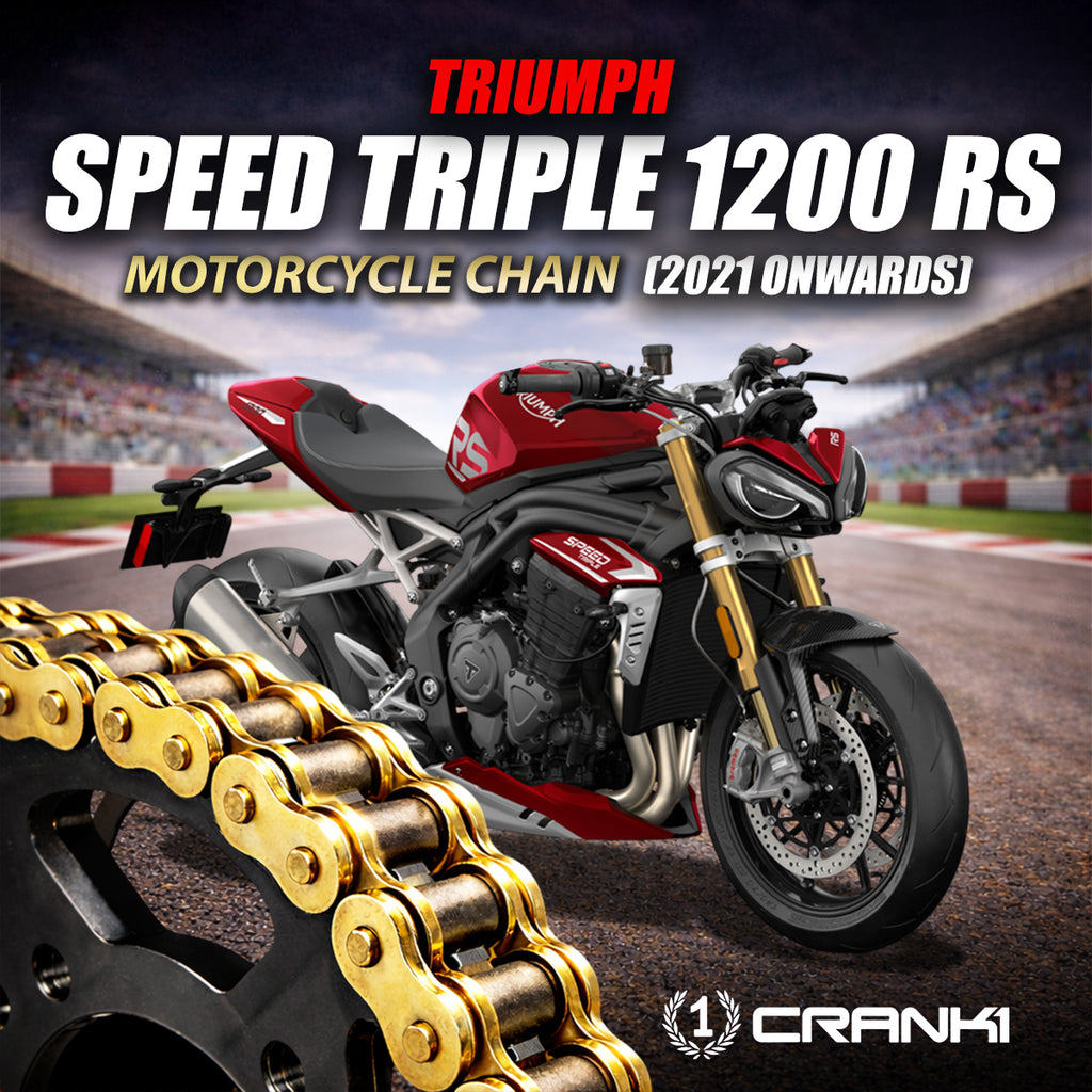 Chain For Triumph Speed Triple 1200 RS (2021 Onwards) - 525 Pitch x 118 Links Gold (ZVMX) - CRANK1