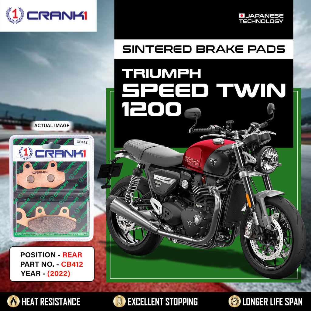 Sintered Brake Pads For Triumph Speed Twin 1200 (2022) - Rear - CB412 - 1 Set - CRANK1
