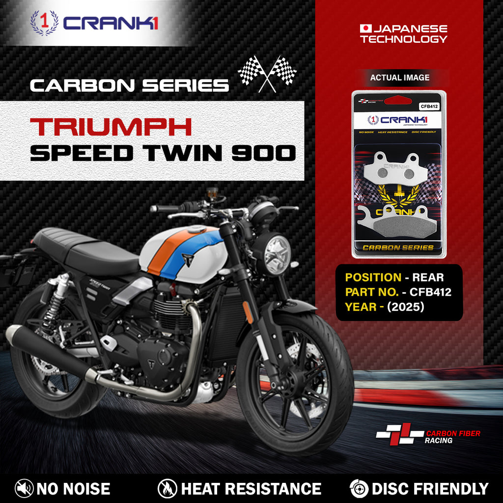 Carbon Brake Pads For Triumph Speed Twin 900 (2025) - Rear - CFB412 - 1 Set - CRANK1