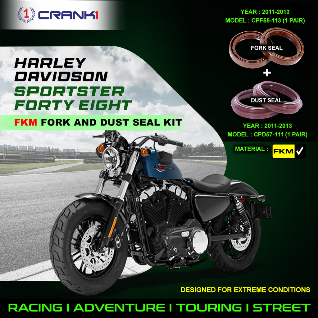 Fork And Dust Seals Kit For Harley Davidson Sportster Forty Eight (2011-2013) - CRANK1