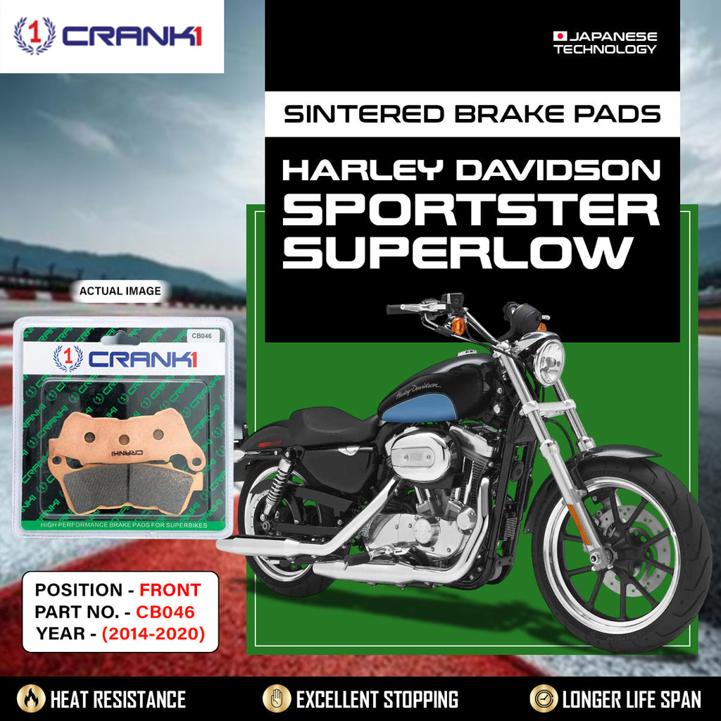 Sintered Brake Pads For Harley Davidson Sportster SuperLow (2014-2020) - Front - CB046 - 1 Set - CRANK1