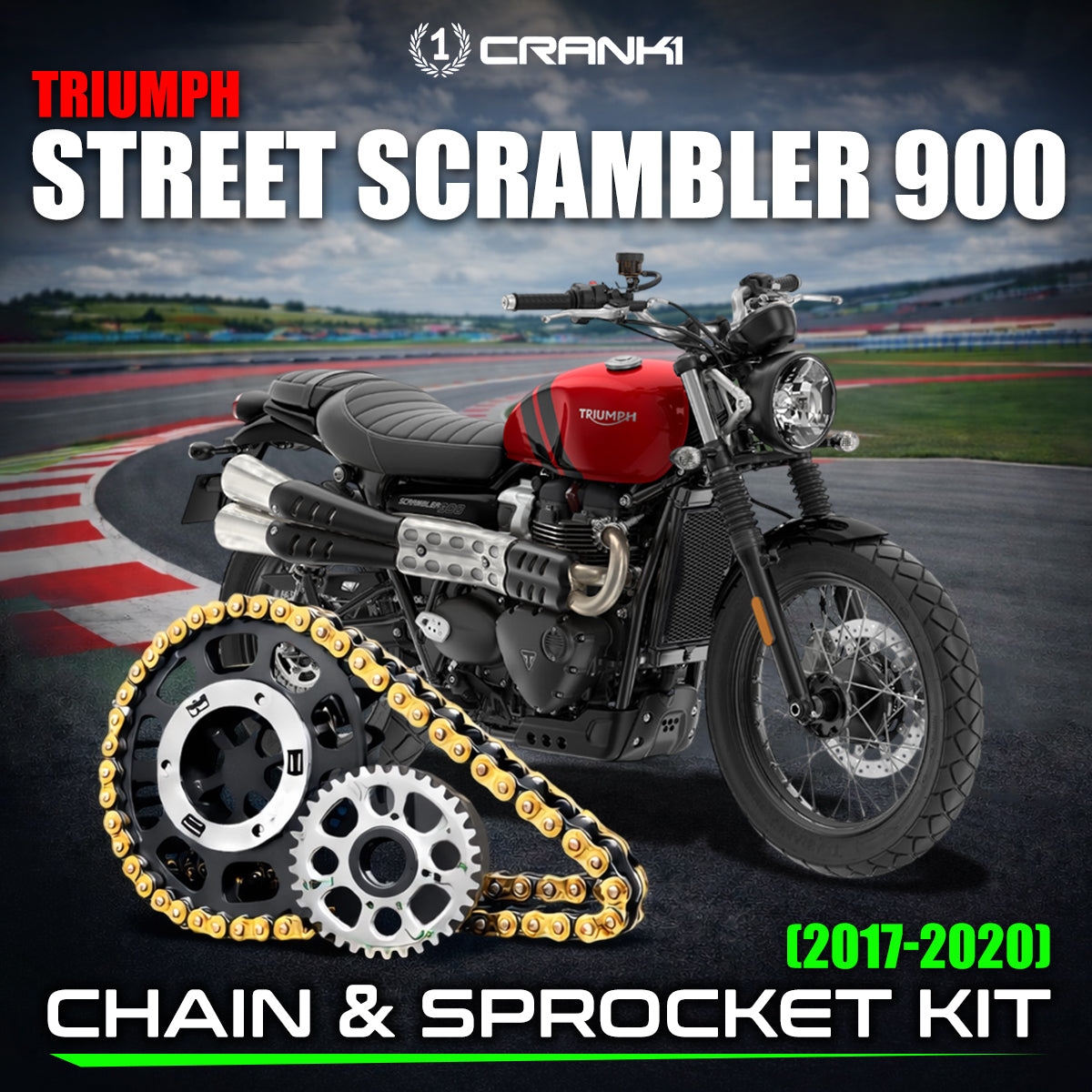 Chain And Sprocket Kit For Triumph Street Scrambler 900 (2017-2020) - CRANK1
