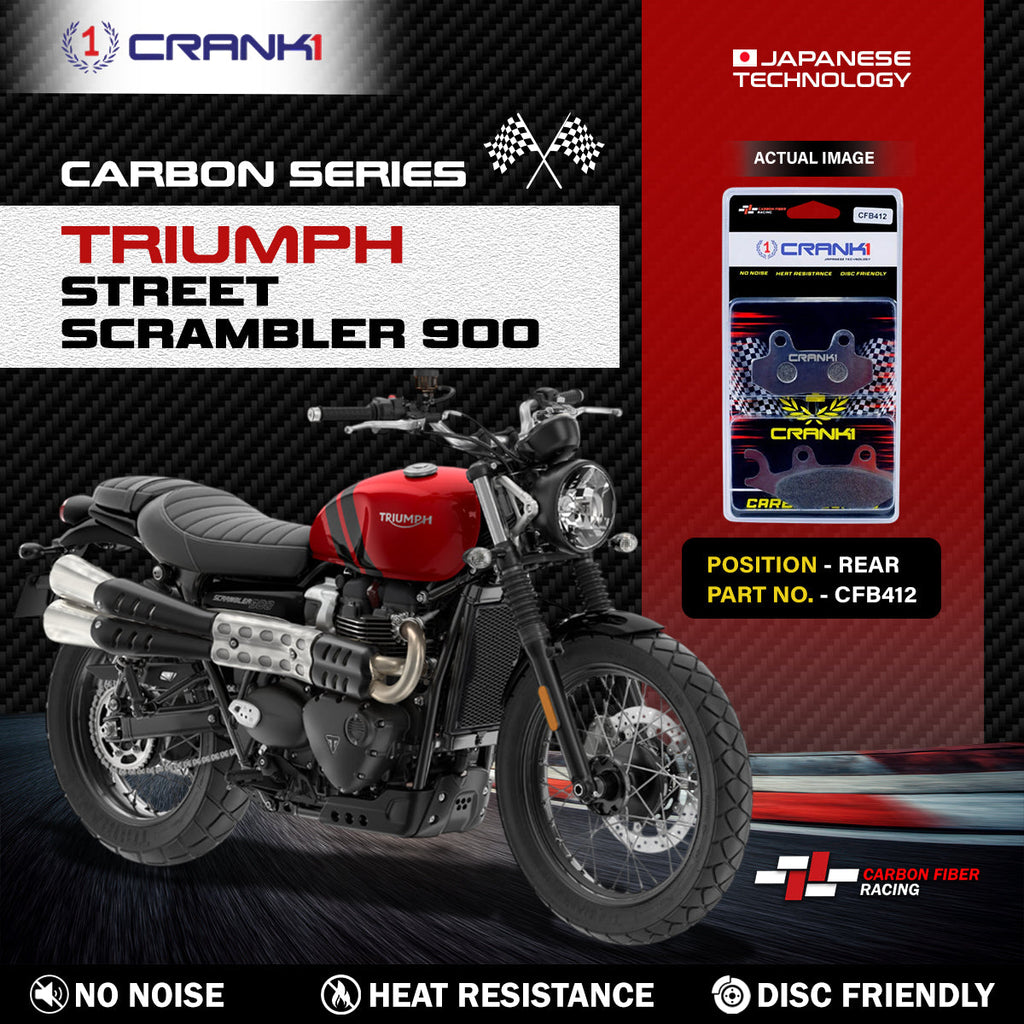 Carbon Brake Pads For Triumph Street Scrambler 900 - Rear - CFB412 - 1 Set - CRANK1