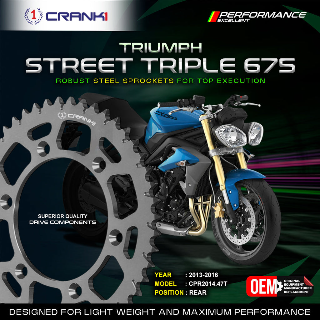Sprocket For Triumph Street Triple 675 (2013-2016) - Rear - CPR2014.47T - CRANK1