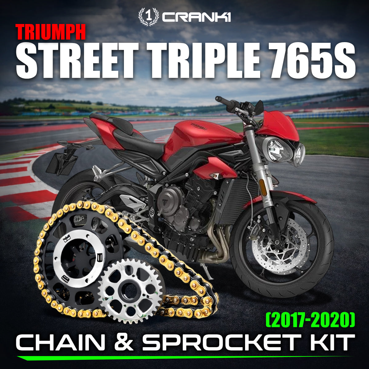 Chain And Sprocket Kit For Triumph Street Triple  765S (2017-2020) - CRANK1