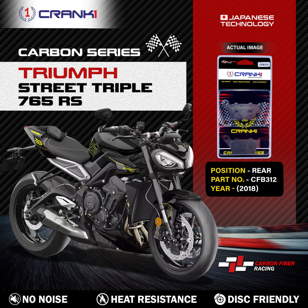 Carbon Brake Pads For Triumph Street Triple 765 RS (2018) - Rear - CFB312 - 1 Set - CRANK1
