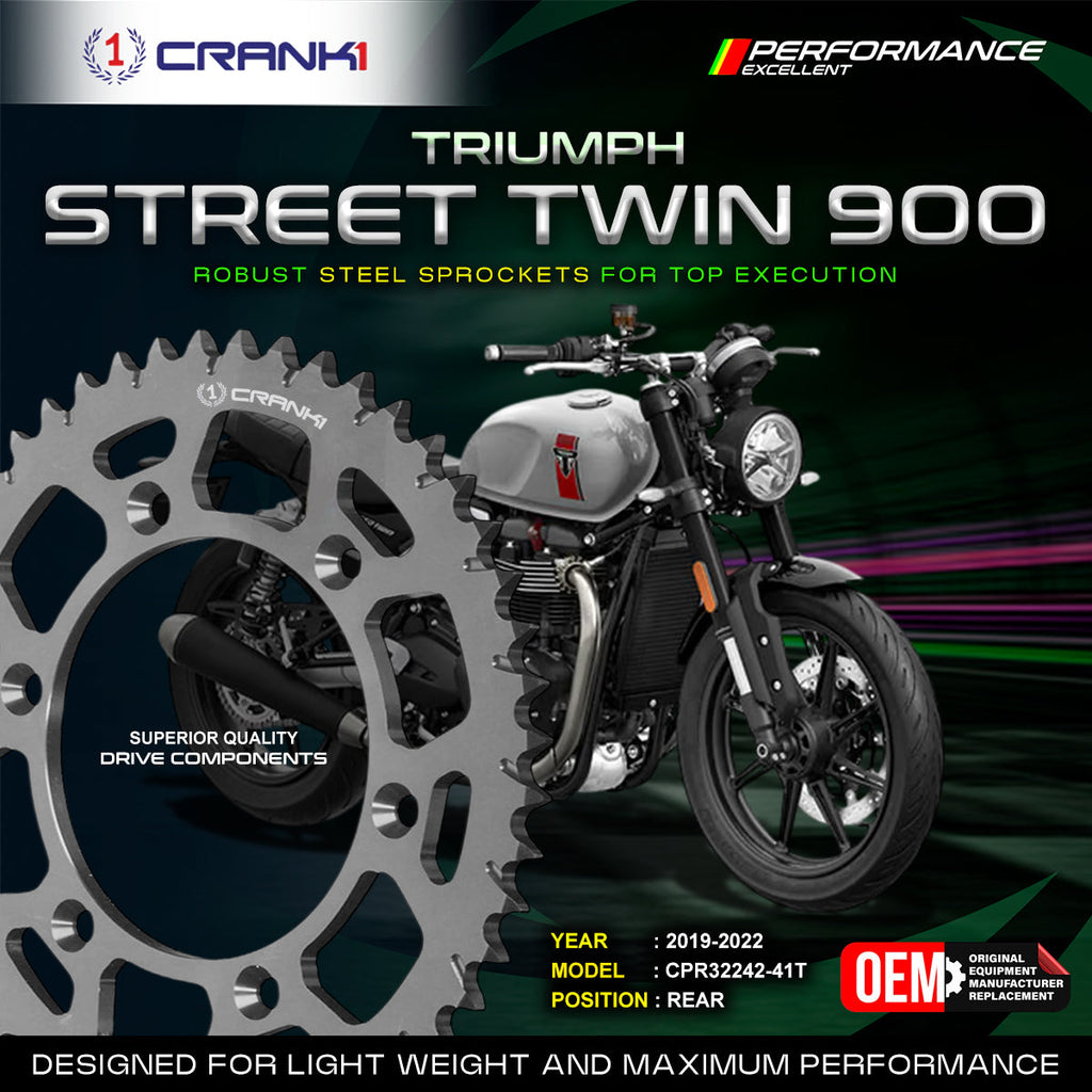 Sprocket For Triumph Street Twin 900 (2019-2022) - Rear - CPR32242-41T - CRANK1