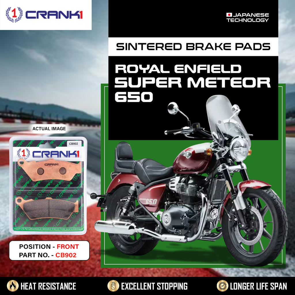 Sintered Brake Pads For Royal Enfield Super Meteor 650 - Front - CB902 - 1 Set - CRANK1