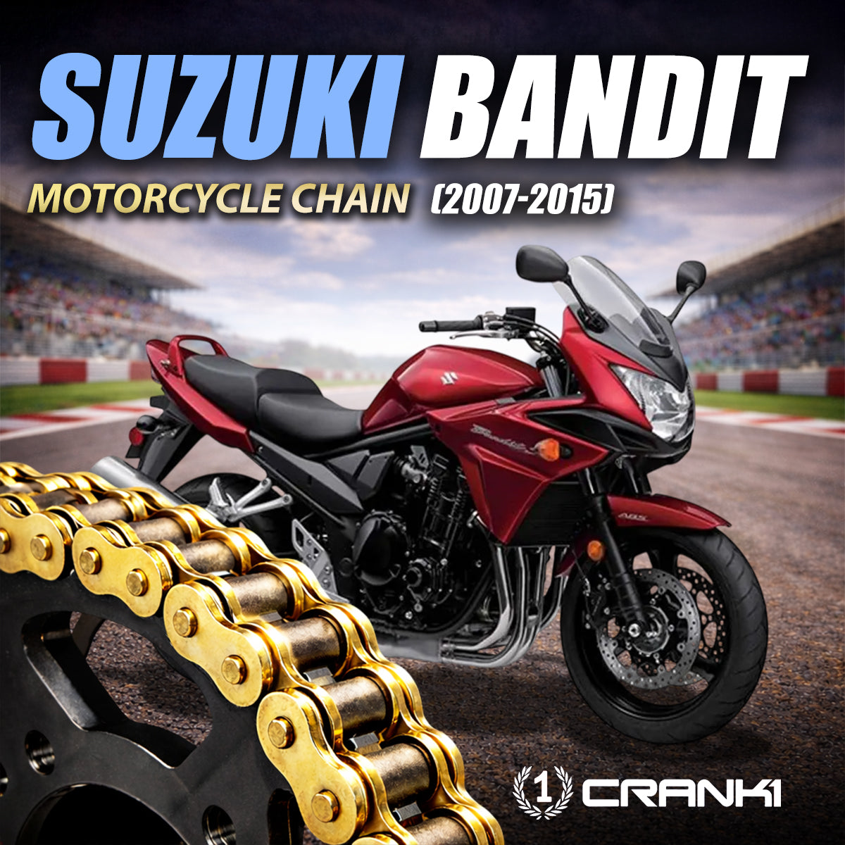 Chain For Suzuki Bandit (2007-2015) - 530 Pitch x 118 Links Gold (ZVMX) - CRANK1