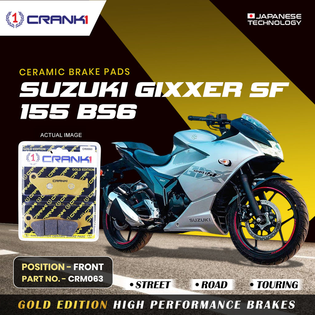 Ceramic Brake Pads For Suzuki Gixxer SF 155 BS6 - Front - CRM063 - 1 Set - CRANK1