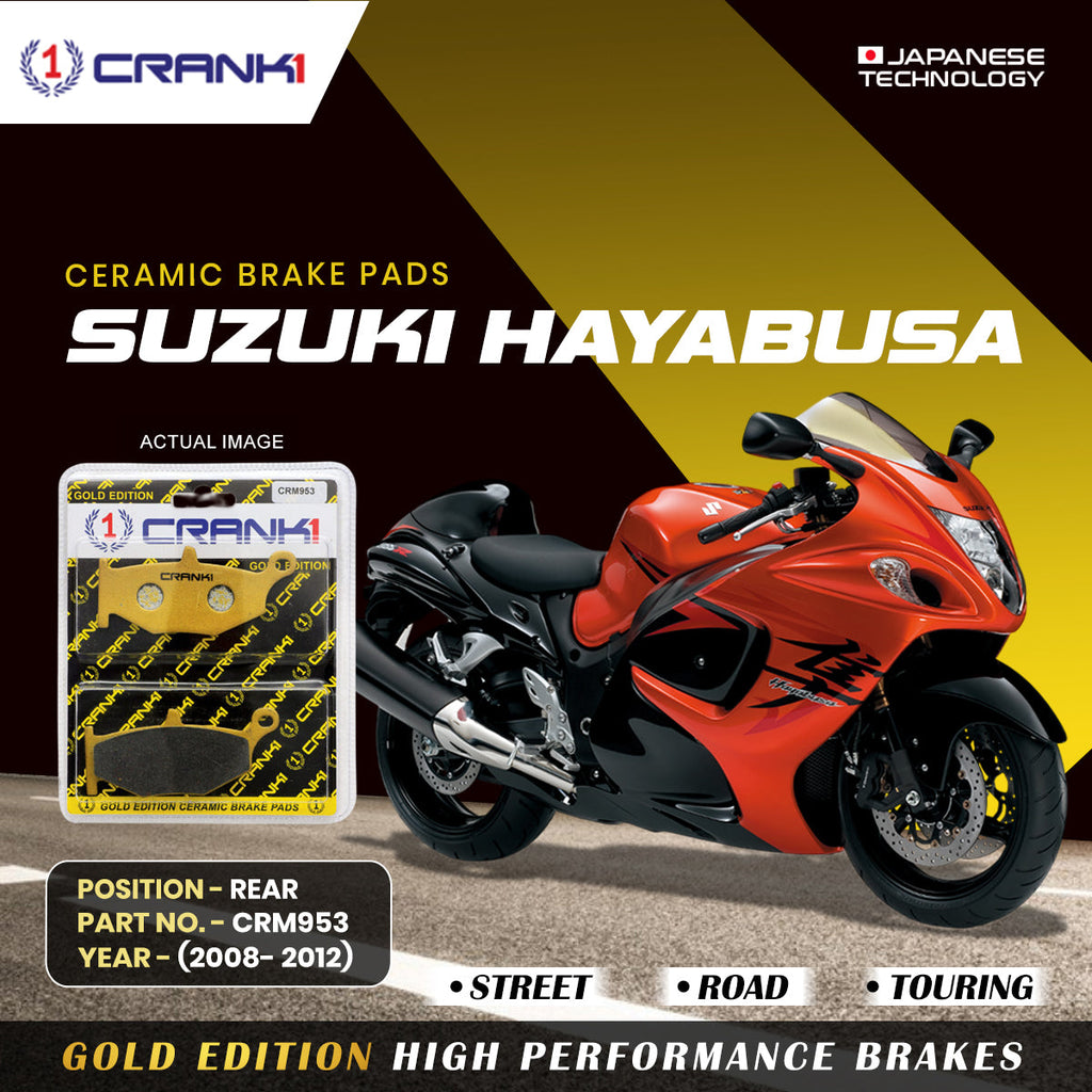 Ceramic Brake Pads For Suzuki Hayabusa (2008-2012) - Rear - CRM953 - 1 Set - CRANK1