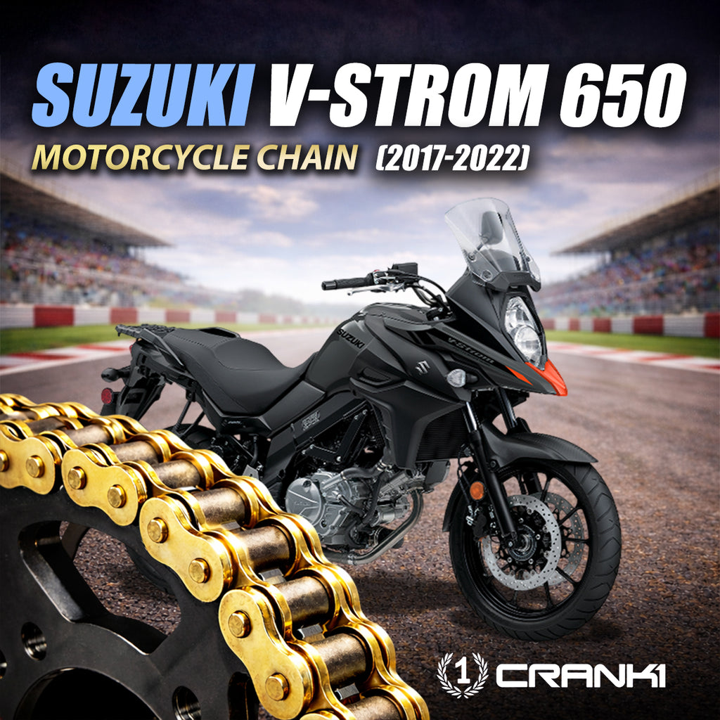 Chain For Suzuki V-Strom 650 (2017-2022) - 525 Pitch x 118 Links Gold (ZVMX) - CRANK1