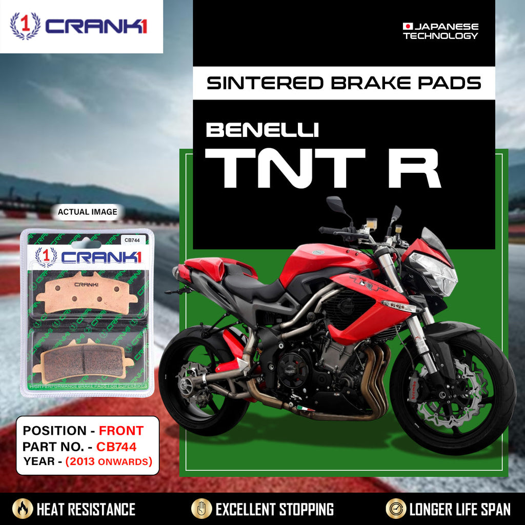 Sintered Brake Pads For Benelli TNT R (2013 Onwards) - Front - CB744 - 2 Sets - CRANK1