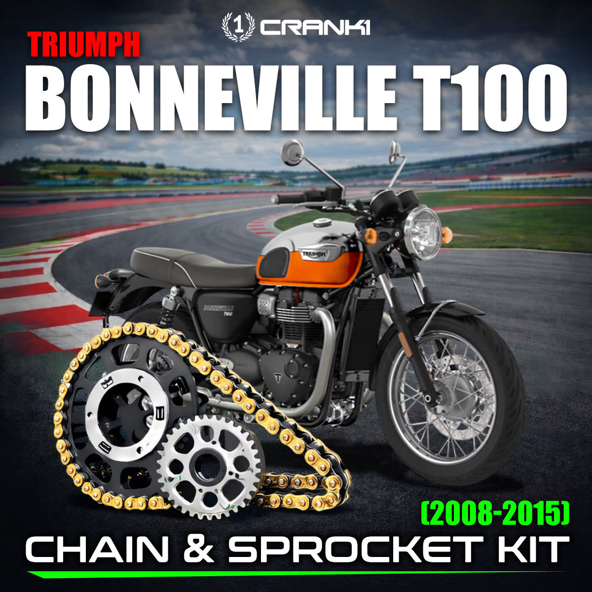 Chain And Sprocket Kit For Triumph Bonneville T100 (2008-2015) - CRANK1
