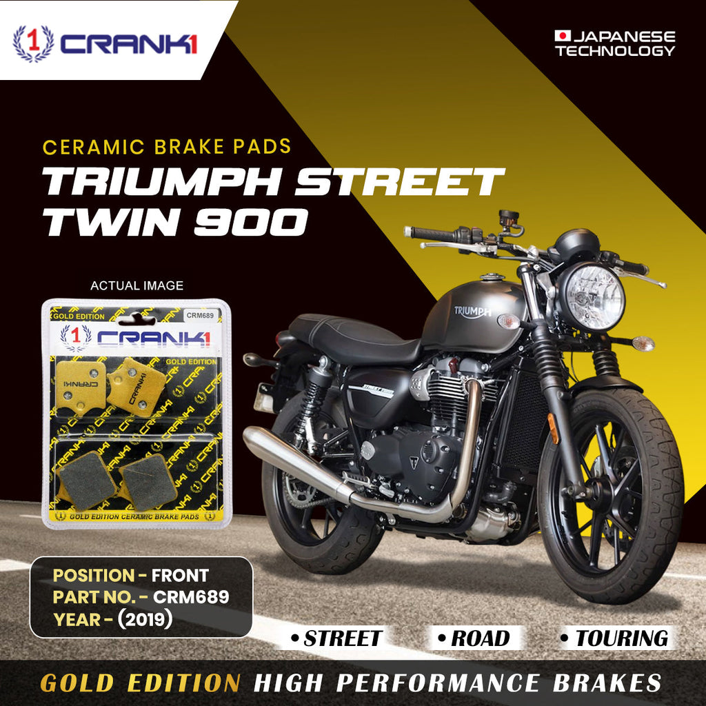Ceramic Brake Pads For Triumph Street Twin 900 (2019) - Front - CRM689 - 2 Sets - CRANK1