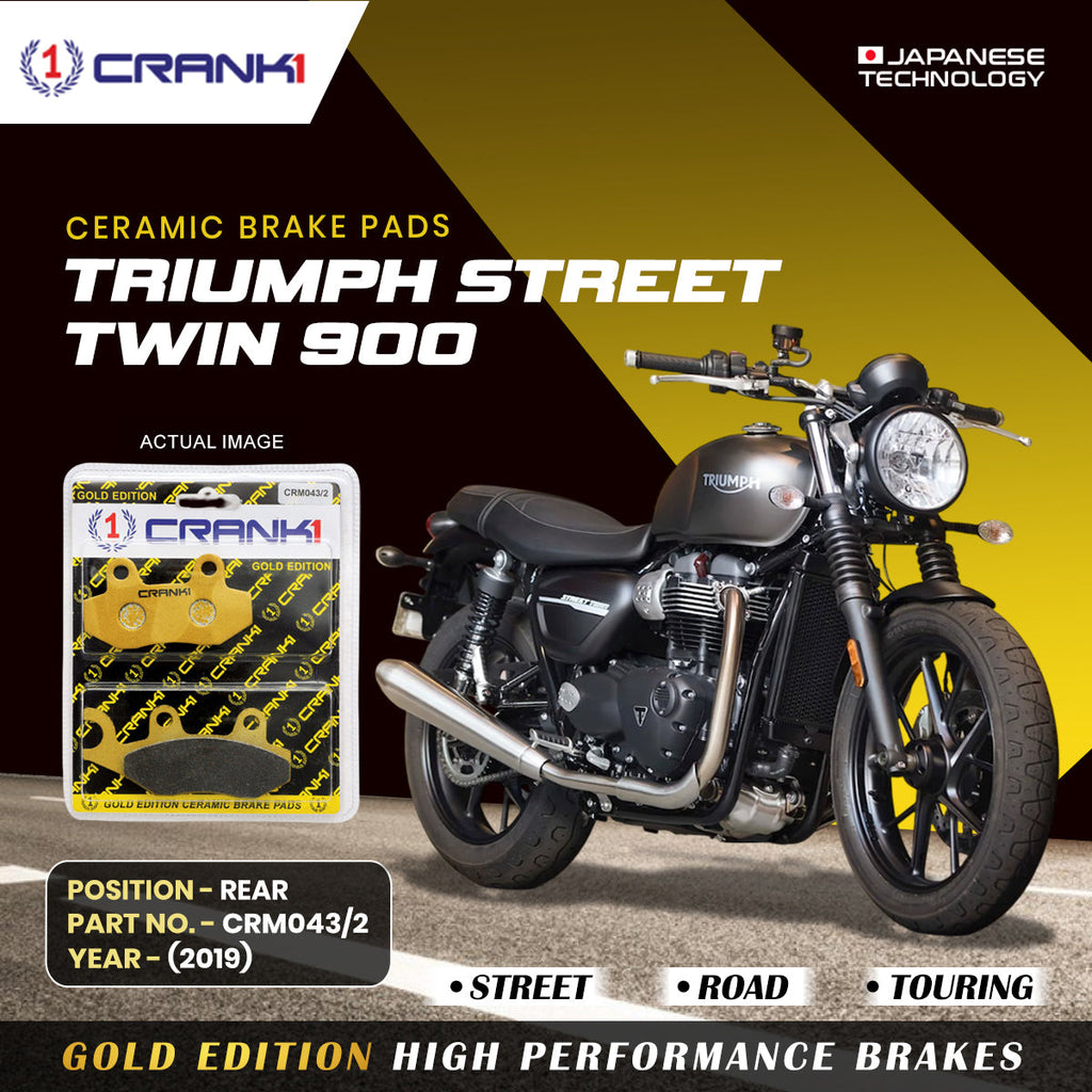 Ceramic Brake Pads For Triumph Street Twin 900 (2019) - Rear - CRM043/2 - 1 Set - CRANK1