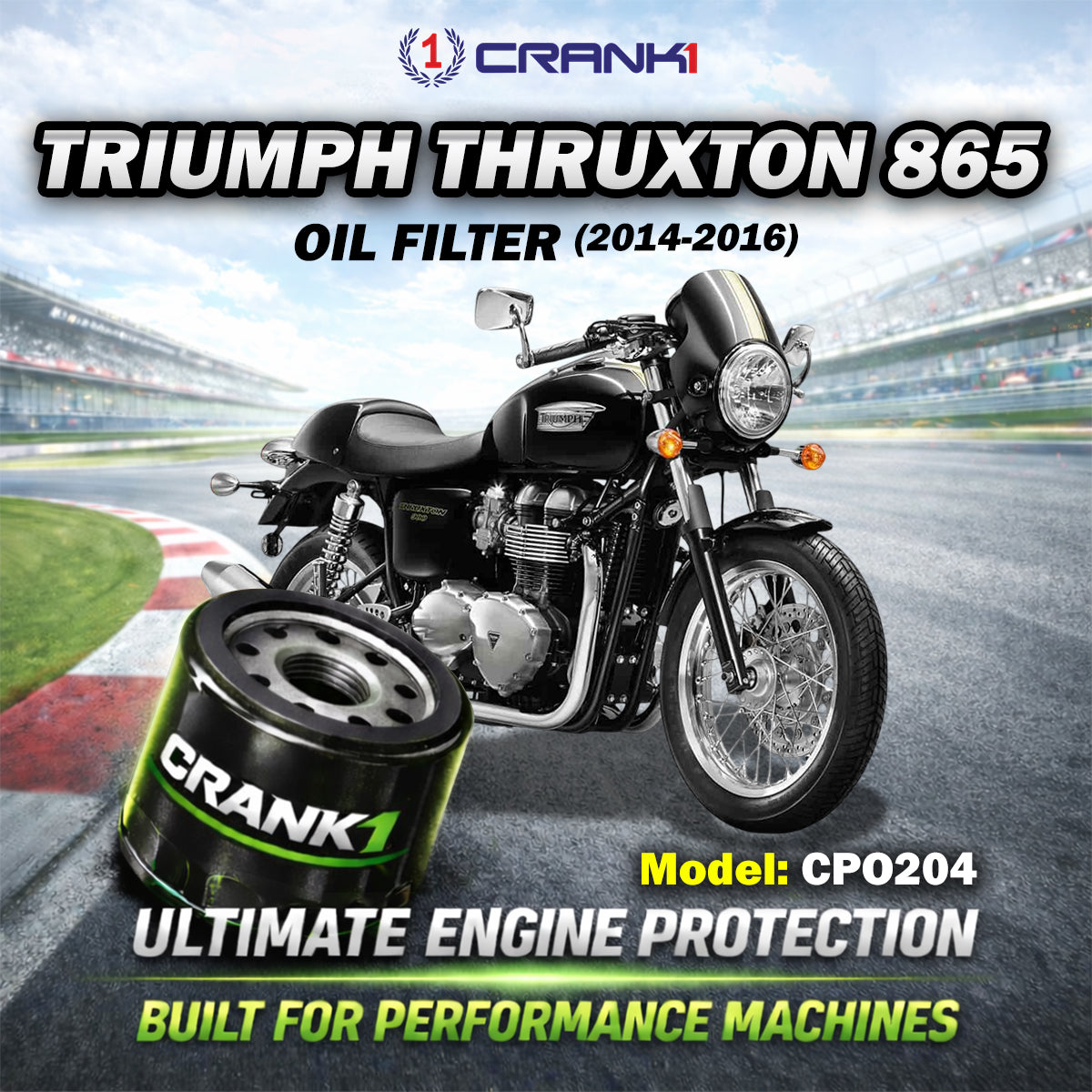 Oil Filter For Triumph Thruxton 865 (2014-2016) - CPO204 - CRANK1