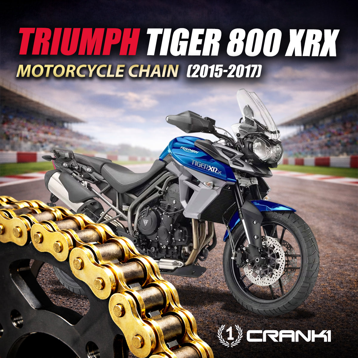 Chain For Triumph Tiger 800 XRX (2015-2017) - 525 Pitch x 124 Links Gold (ZVMX) - CRANK1