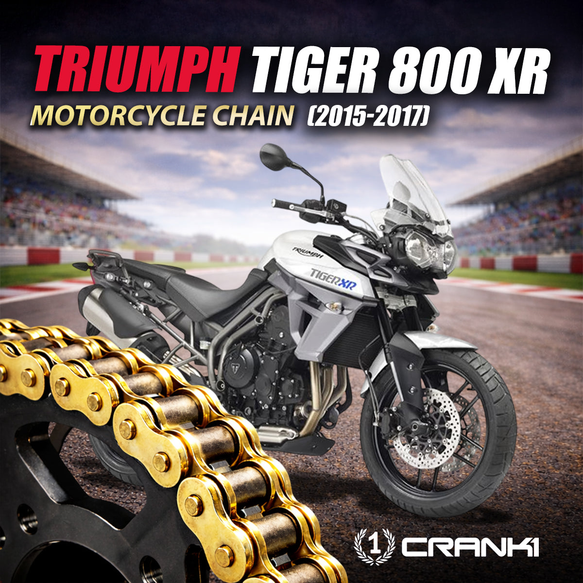 Chain For Triumph Tiger 800 XR (2015-2017) - 525 Pitch x 124 Links Gold (ZVMX) - CRANK1