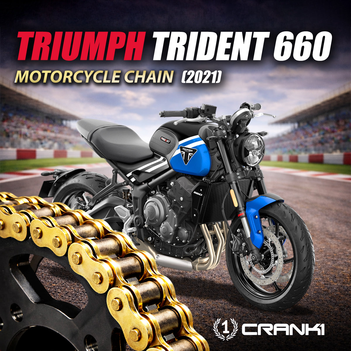 Chain For Triumph Trident 660 (2021) - 520 Pitch x 120 Links Gold (ZVMX) - CRANK1