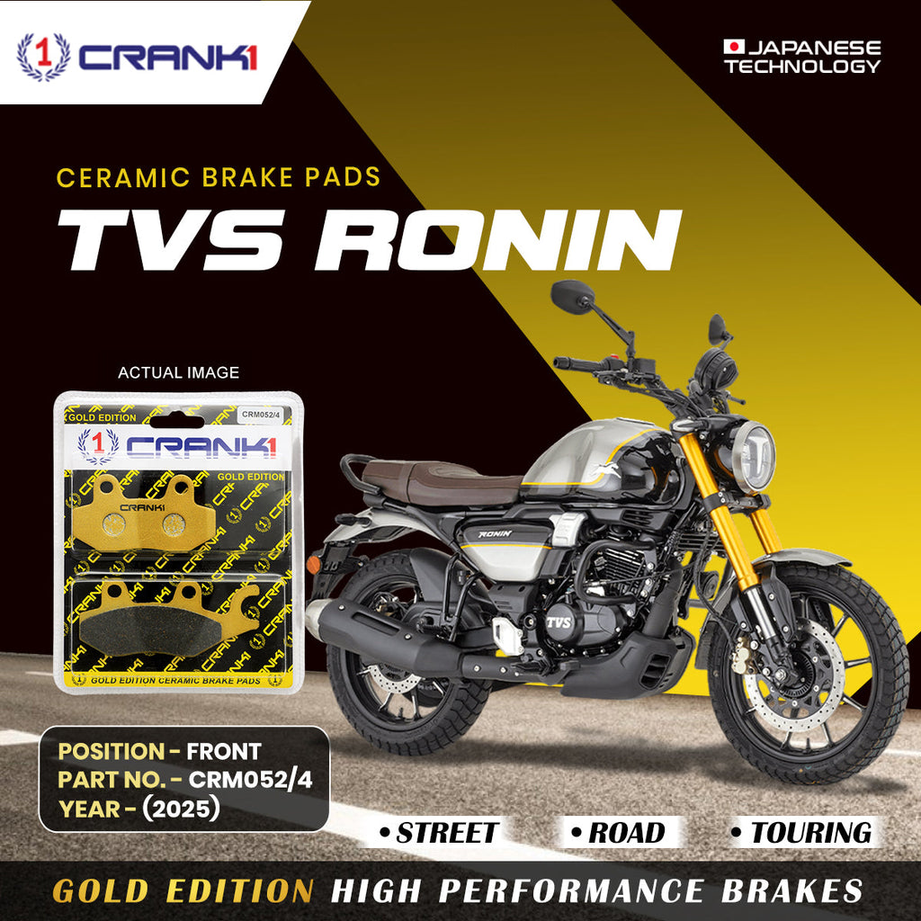 Ceramic Brake Pads For TVS Ronin (2025) - Front - CRM052/4 - 1 Set - CRANK1