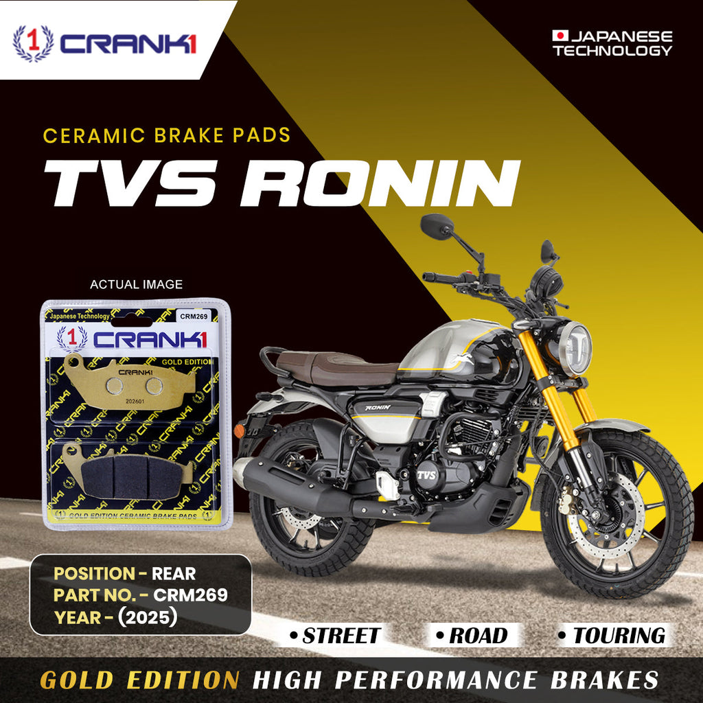 Ceramic Brake Pads For TVS Ronin (2025) - Rear - CRM269 - 1 Set - CRANK1