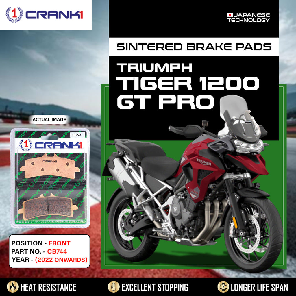 Sintered Brake Pads For Triumph Tiger 1200 GT Pro (2022 Onwards) - Front - CB744 - 2 Sets - CRANK1