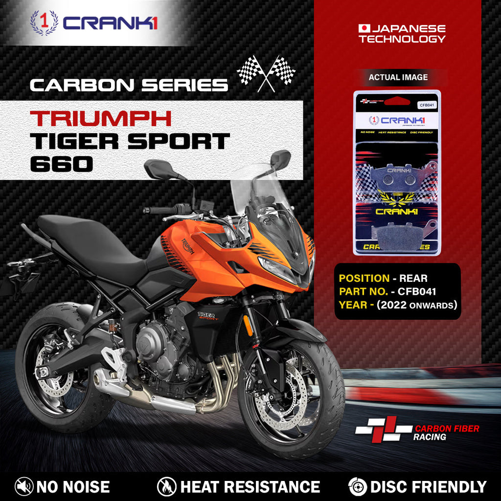Carbon Brake Pads For Triumph Tiger Sport 660 (2022 Onwards) - Rear - CFB041 - 1 Set - CRANK1