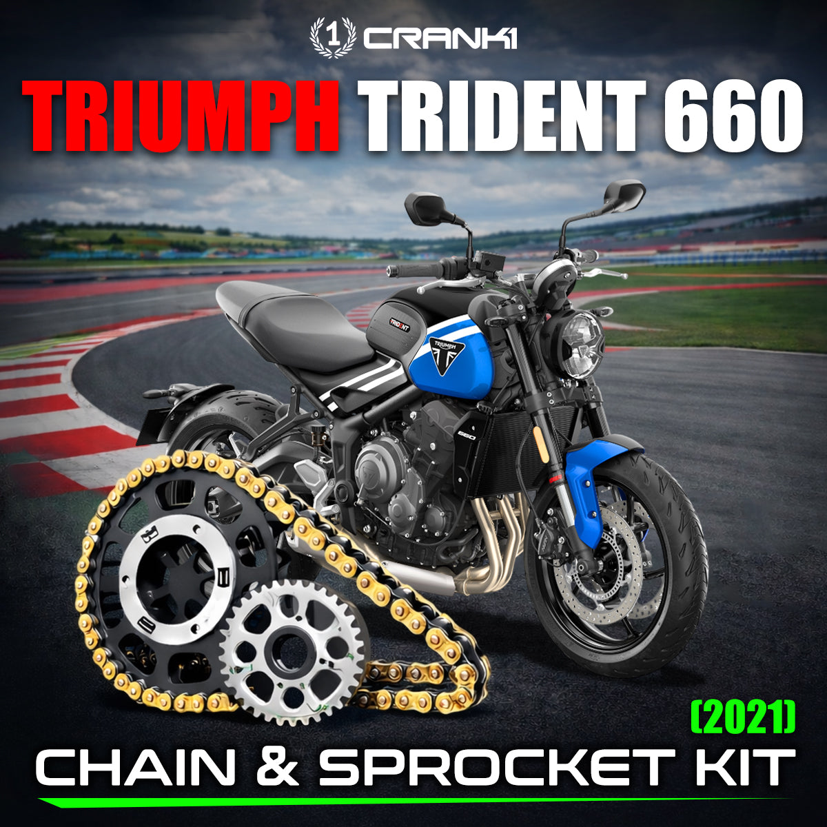 Chain And Sprocket Kit For Triumph Trident 660 (2021) - CRANK1
