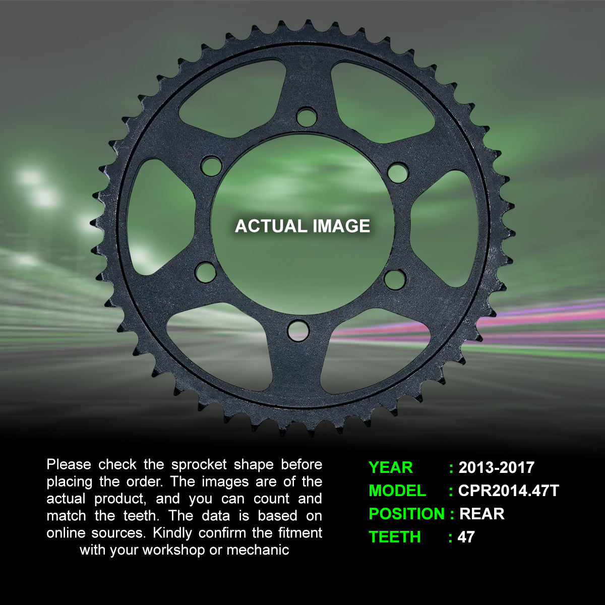 Sprocket For Triumph Daytona 675 (2013-2017) - Rear - CPR2014.47T - CRANK1