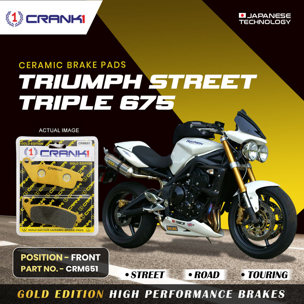 Ceramic Brake Pads For Triumph Street Triple 675 - Front - CRM651 - 2 Sets - CRANK1