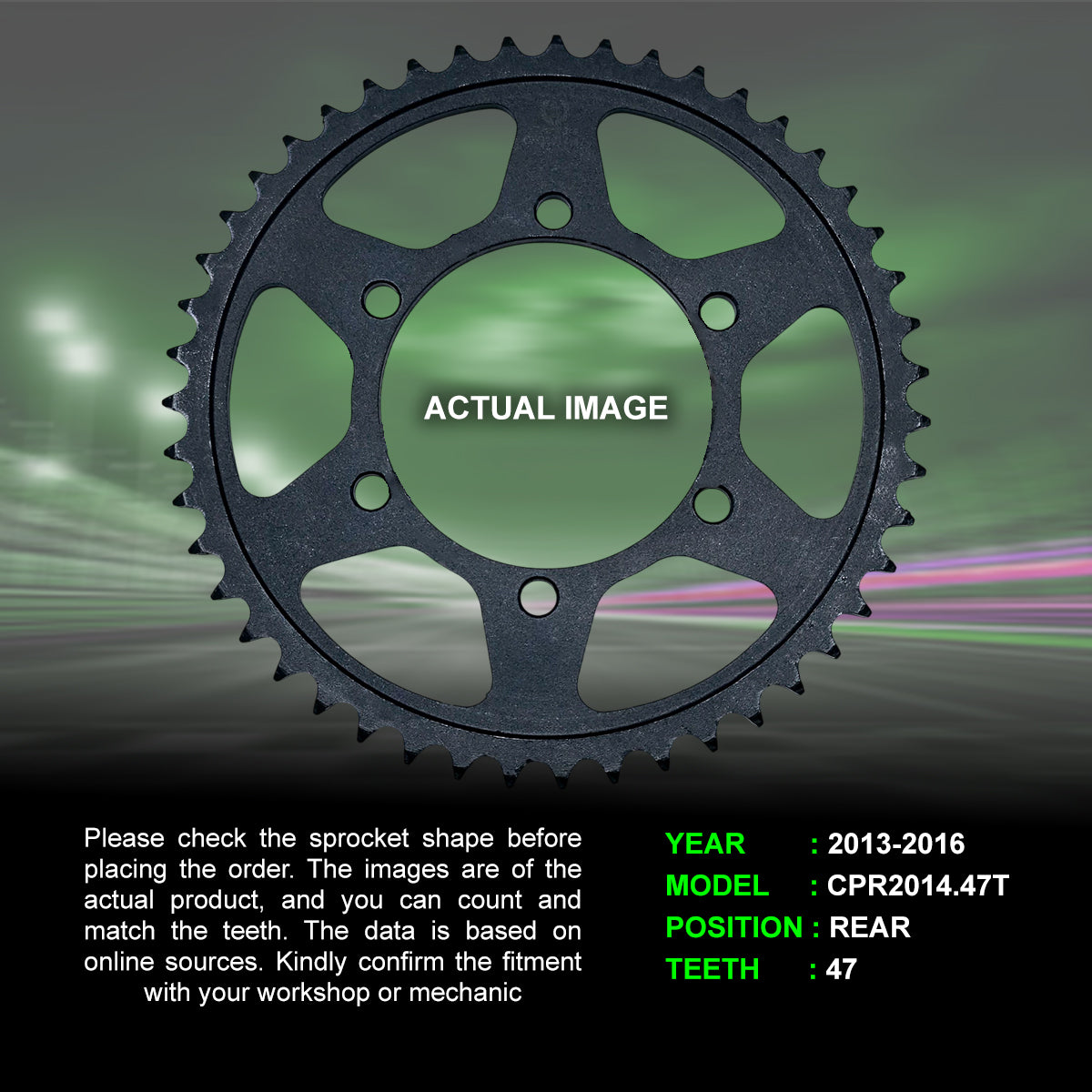 Sprocket For Triumph Street Triple 675 (2013-2016) - Rear - CPR2014.47T - CRANK1