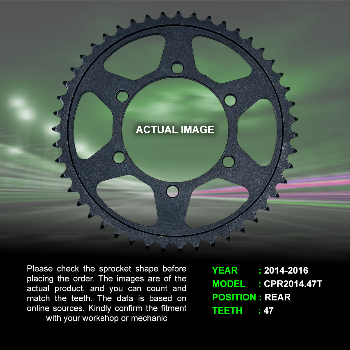 Sprocket For Triumph Street Triple 675 R (2014-2016) - Rear - CPR2014.47T - CRANK1