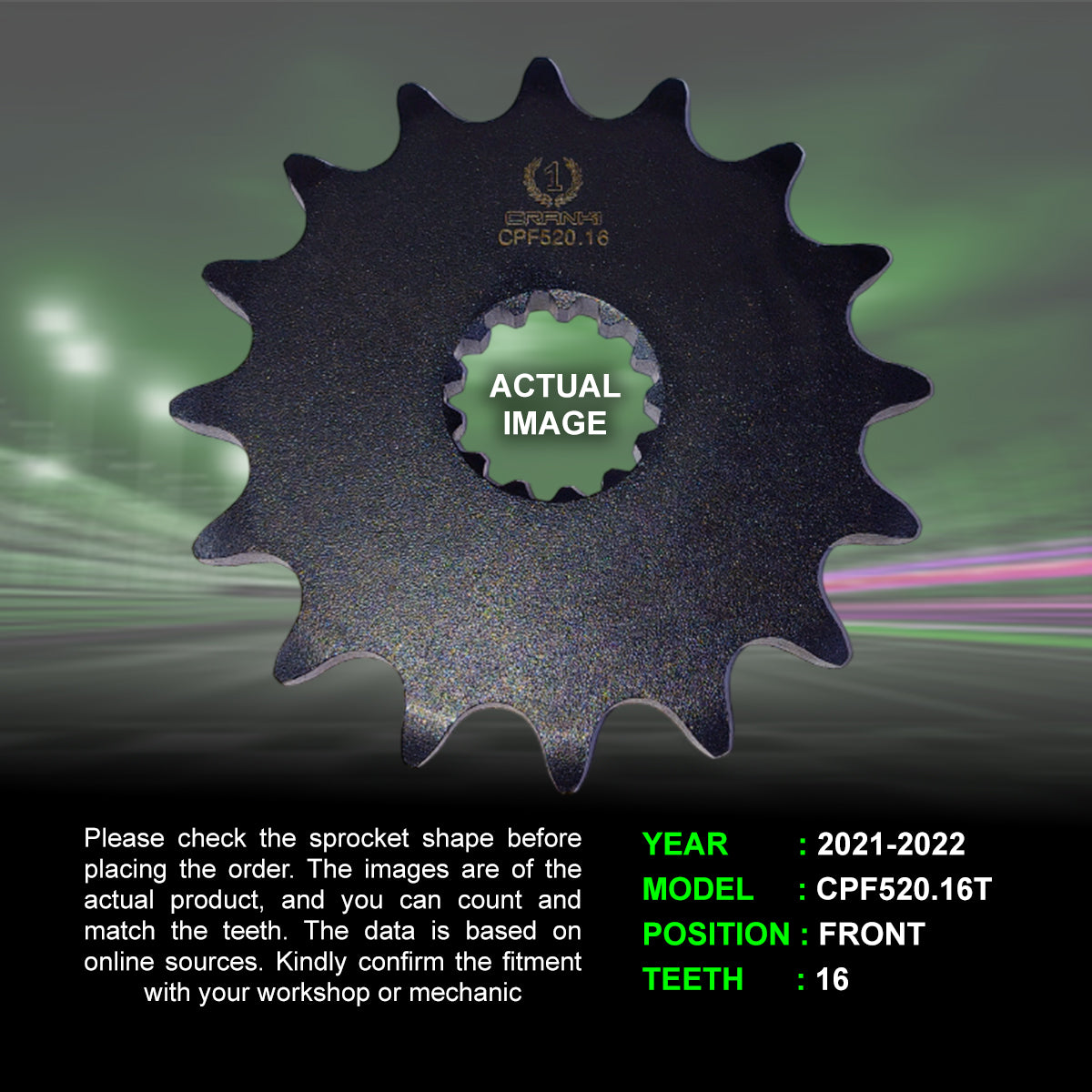 Sprocket For Triumph Street Triple 765 (2021-2022) - Front - CPF520.16T - CRANK1