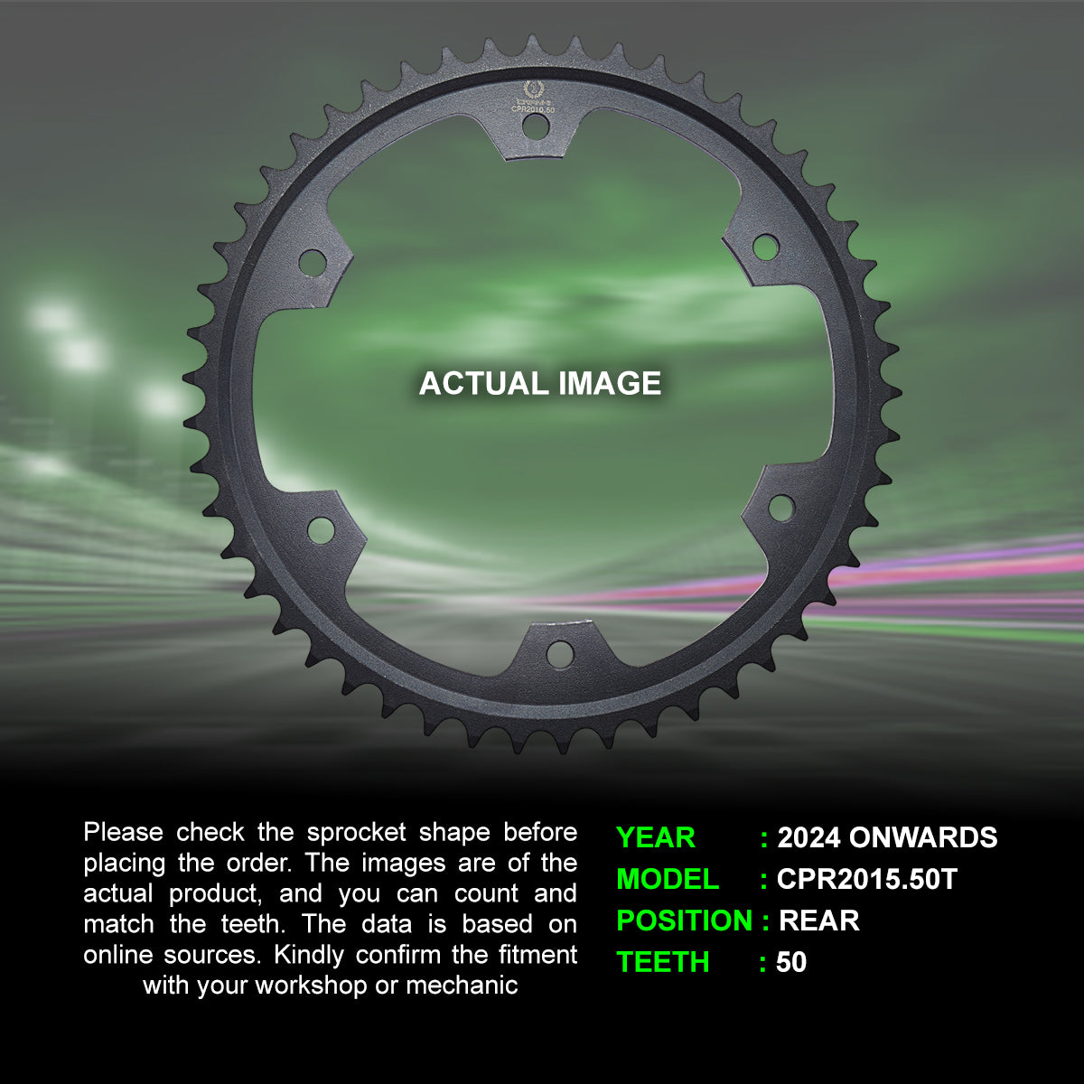 Sprocket For Triumph Tiger 900 Rally Pro (2024 Onwards) - Rear - CPR2015.50T - CRANK1