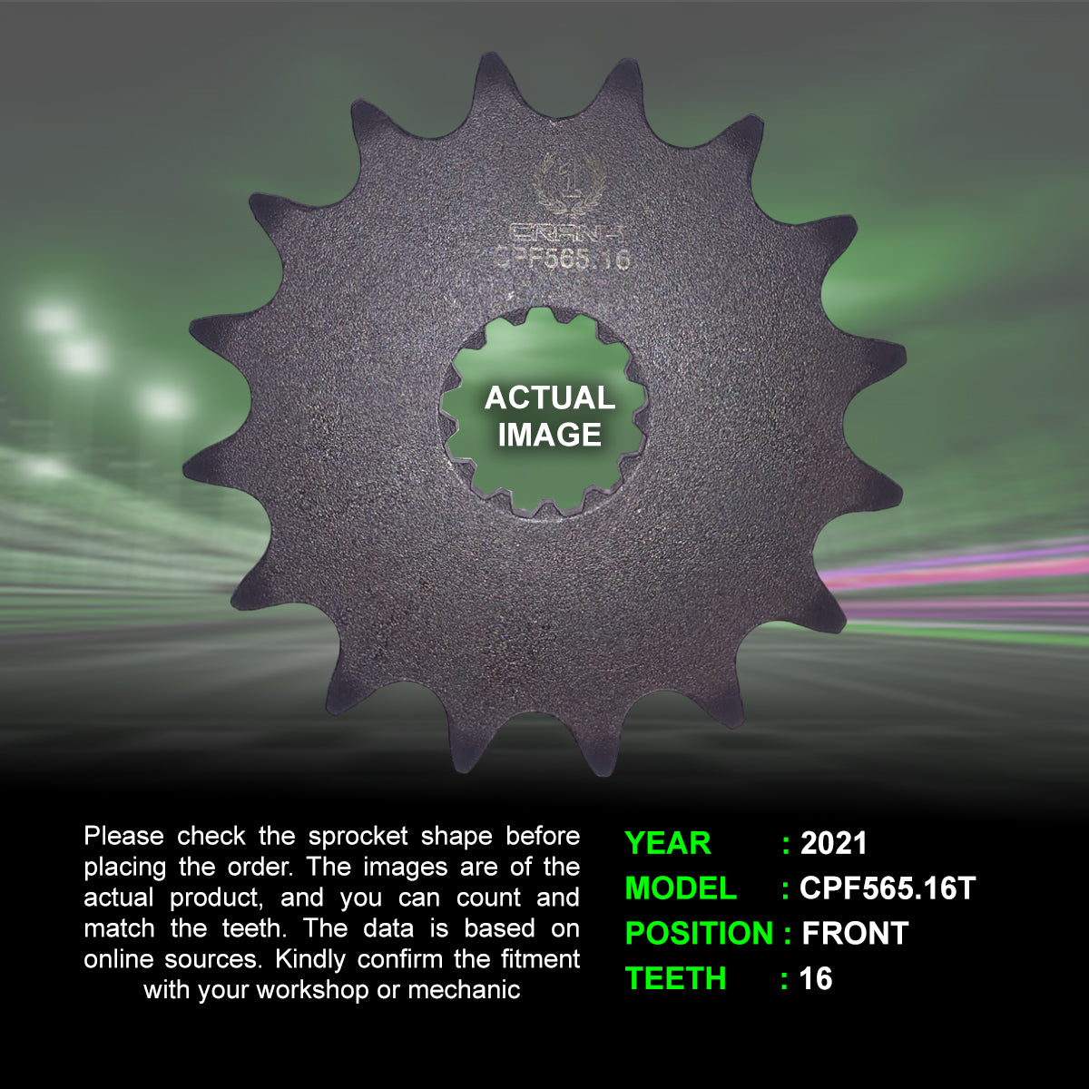 Sprocket For Triumph Trident 660 (2021) - Front - CPF565.16T - CRANK1