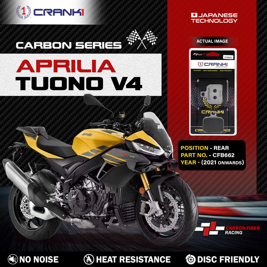 Carbon Brake Pads For Aprilia Tuono V4 (2021 Onwards) - Rear - CFB662 - 1 Set - CRANK1